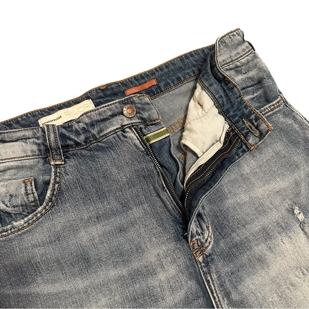 Pilcro Anthropologie Ultra High-Rise Slim Denim Shorts Boyfriend Distressed 31 - Picture 4 of 9